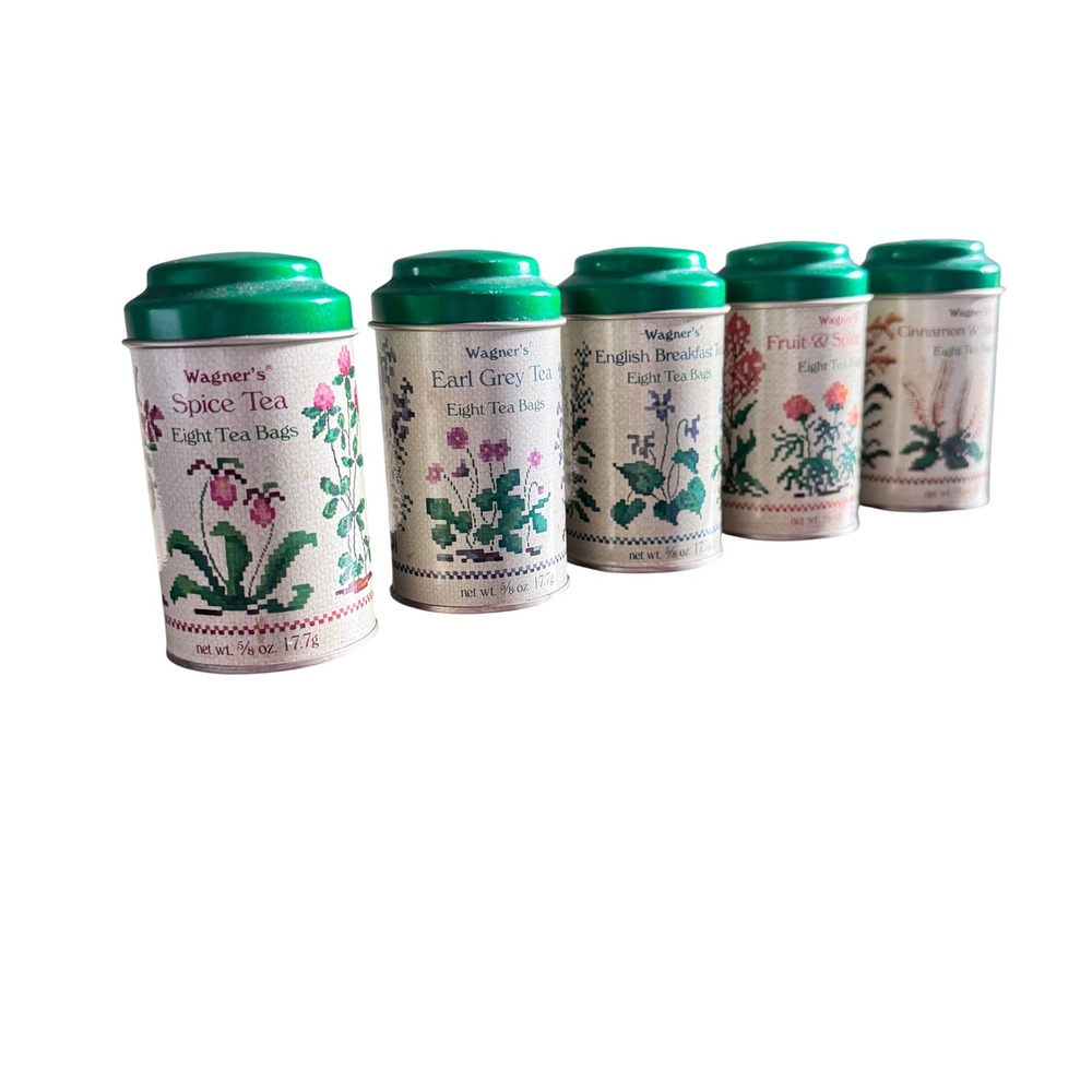Wagner's Tea Tins Collection Spice Earl Grey English Breakfast Cinnamon‎ Set 5
